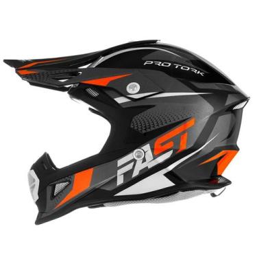 Imagem de Capacete Feminino Motocross Fast Tech Pro Tork Preço Fábrica, CINZA - 
