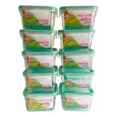 Imagem de Kit 10 Pote Hermético Para Mantimentos Trava Freshy Sanremo 537ml