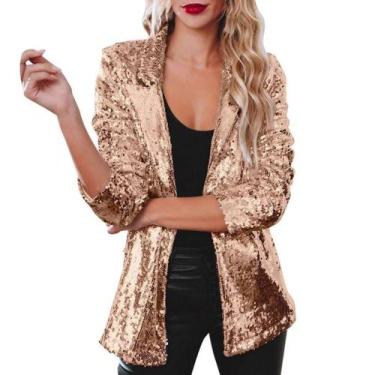 Imagem de N-C0304-Blusa Casaquinho Blazer Feminino Plus Size Paetê Festa Réveill