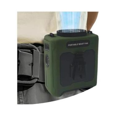 Imagem de Ventilador Portátil De Cintura 10000mAh Com Power Bank, Iluminação LED