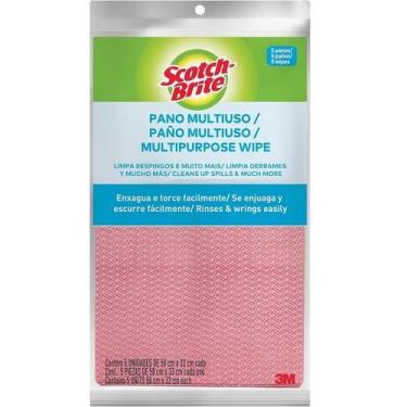 Imagem de Pano Multiuso Rosa SCOTCH Brite com 5 Unidades