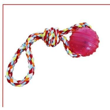 Imagem de Brinquedo pet Bola c/ corda cabo de guerra cachorro Pawise, Pink