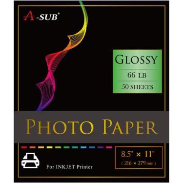 Imagem de Papel Fotográfico A-SUB 216 x 279 mm Brilho Intenso 66 lb 50 Folhas