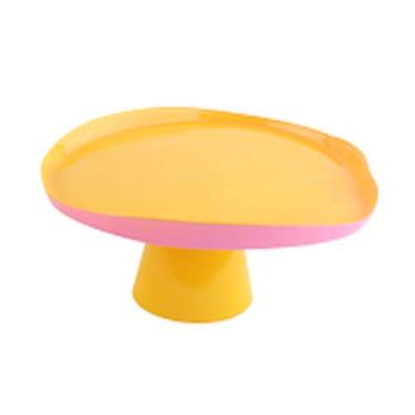 Imagem de Centro de mesa Milky vidro c/pé 21x10cm amarela/rosa -L Hermitage - L'