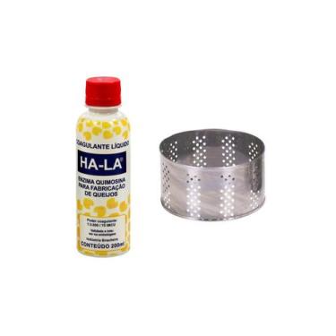 Imagem de Coalho Ha-la 200ml + Forma Redonda Inox Vazada 500g a 1kg Cor:Cinza - 