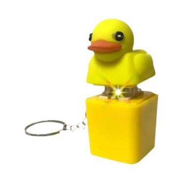 Imagem de Lanterna LED Recarregável Com Som Engraçado De Sapo E Pato, Chaveiro E