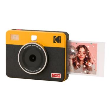 Imagem de Câmera Instantânea e Impressora Fotográfica Kodak Mini Shot 3 Retro 2 em 1, sem fio, 7,6 x 7,6 cm, compatível com iOS e Android, Bluetooth, tecnologia 4Pass de foto de verdade em alta definição e acabamento laminado - amarelo