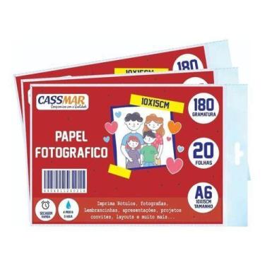 Imagem de 1.000 Fls Papel Foto Paper Glossy Brilhante 180g A6 10x15  - CASSMAR