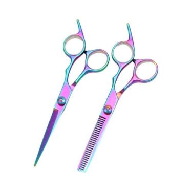 Imagem de Conjunto De Tesouras De Cabeleireiro Azuis De 6 Polegadas Para Barbear