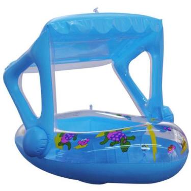 Imagem de Boia Inflável Infantil com Cobertura Snel Home, Laranja, 80cm