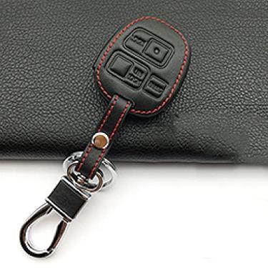 Imagem de YJADHU Couro masculino feminino porta-chaves porta-chaves tampa do porta-chaves do carro, adequado para Toyota Tarago RAV4 Corolla Camry Celica Avalon 3, preto 3