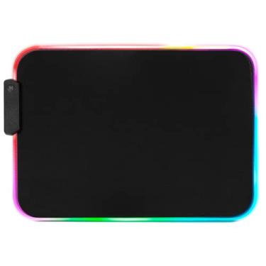 Imagem de Mouse pad Gamer Iluminado Led Rgb 7 Cores 35 X 25cm Liso Usb Profissional Speed Antiderrapante Antirespingo
