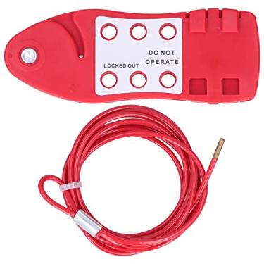 Imagem de Trava de cabo, travamento de cabo portátil durável vestível de nylon ajustável de segurança para trabalhador para válvula para equipamentos mecânicos