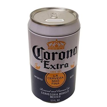 Imagem de The Tin Box Company Corona Blue and White Can Bank Tin