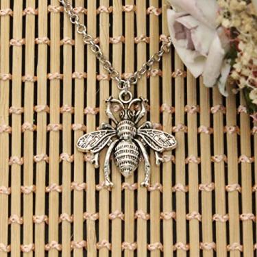 Imagem de EDCRFV Pingente de abelha tibetano pingente de abelha curto longo colar DIY feito à mão