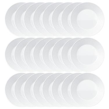 Imagem de Conjunto de Pratos Fundos Duralex Saturno em Vidro 23,5 cm Branco – 24 Peças