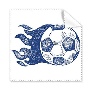 Imagem de Pano de limpeza de futebol azul com estampa de chama, 5 peças