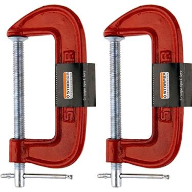 Imagem de Kit 2 Grampo tipo C marceneiro leve 4 Polegadas - Starfer