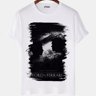 Imagem de Camiseta masculina Ford vs Ferrari Filme Corrida Carro Camisa Blusa Branca Estampada