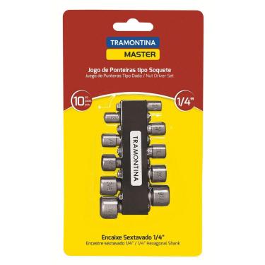 Imagem de Jogo De Soquete para Parafusadeira En 1/4  43615/110 Tramontina