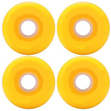 Imagem de Rodas de skate, substituição de rodas de cruzeiro 4 peças fosco 80A silencioso para substituição de rodas de cruzeiro de longboard(Amarelo)