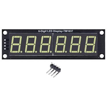 Imagem de Tubo de exibi??o digital LED 6 bits 7 segmentos TM1637 Placa PCB M¨®dulo de exibi??o de rel¨®gio LED Driver de tela com luz branca decimal 2 pinos Conecte ao IO digital,Tubo Digital Display LED 6,
