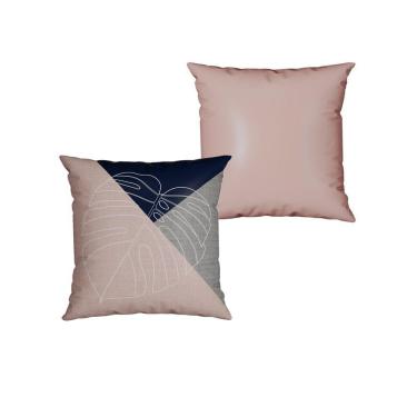 Imagem de Kit com 2 Almofadas Decorativas Planta Bordada rosa 43cm x 43cm 436 Belchior