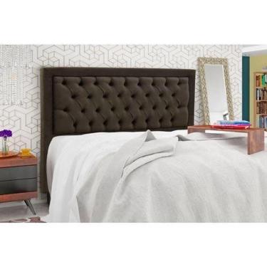 Imagem de Cabeceira Estofada Queen Baronesa Veludo Marrom