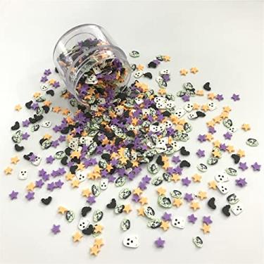 Imagem de 50 g/pacote de Halloween misturas fatias suprimentos argila macia polímero fimo DIY decoração para arte de unhas de resina bolo geleca sobremesa HRT02
