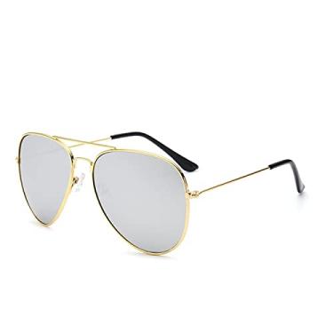 Imagem de Óculos de sol feminino designer de metal reflexivo Óculos de sol masculino espelho oculos de sol, 4, tamanho único
