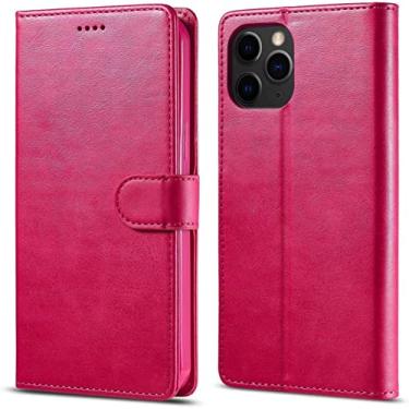 Imagem de IOTUP Capa para iPhone 14/14 Plus/14 Pro/14 Pro Max, capa flip de couro carteira com compartimentos para cartão fecho magnético suporte à prova de choque capa protetora para telefone (cor: rosa, tamanho: 14 6,1 polegadas)