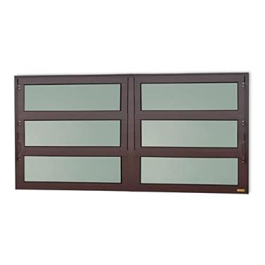 Imagem de Janela de Aluminio Basculante 2 Seções Elite Vidro Boreal 60cm x 120cm Brimak Corten