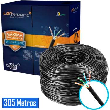 Imagem de Caixa De Cabo De Rede Lan Expert Turbo Link 4 pares 100% Cobre CAT5E UTP Preto