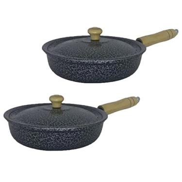 Imagem de OkayShop Frigideira Alumínio Fundido Batido Craqueada 20 e 25cm Preto