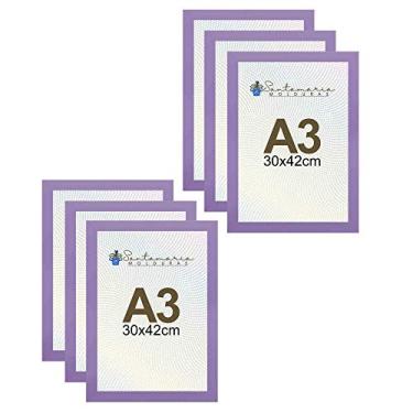 Imagem de Kit 6 Porta Retrato Molduras A3 30x42 Lilás