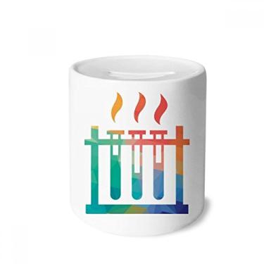 Imagem de DIYthinker Caixa de moedas de cerâmica com tubo de teste de diferentes temperaturas, caixa de dinheiro para presente de cofrinho