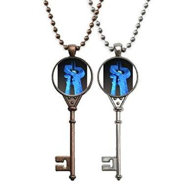 Imagem de OFFbb-USA Blue Landmark Art Deco Presente Fashion Chaveiro Colar Pingente Joias Decoração de Casal