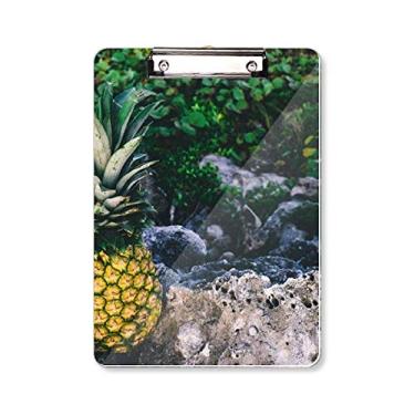 Imagem de Folha de abacaxi imagem de planta natureza prancheta pasta bloco de escrita placa de suporte A4