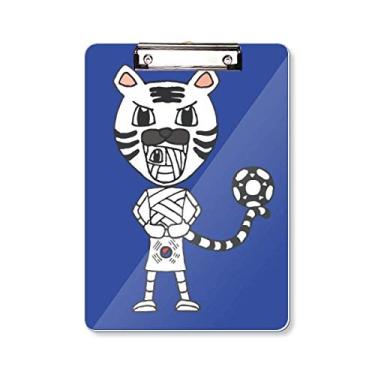 Imagem de Prancheta de futebol coreano branco Tiger Mummy Football pasta bloco de escrita A4