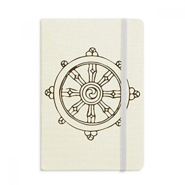 Imagem de Caderno de tecido com capa dura e estampa de leme budista da religião budista A5
