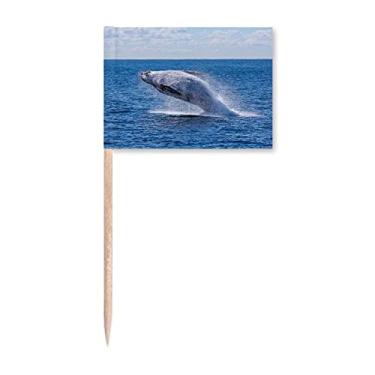 Imagem de Peixe jubarte oceano imagem natureza bandeiras de palito de dente, enfeite de festa