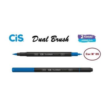 Imagem de Caneta Pincel Cis Dual Brush Pen Aquarelável 05 Azul Royal