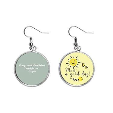 Imagem de Brincos Qoutes Curativos Sentências Erradas Rosto Direito Falha Orelha Queda Sol Flor Joia Moda