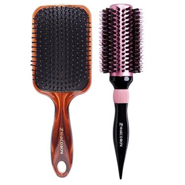 Imagem de KIT ESCOVA TÉRMICA METÁLICA ROSE 65MM E ESCOVA RAQUETE TARTARUGA MARCO BONI