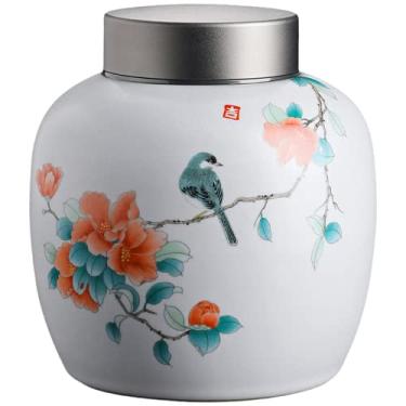 Imagem de 13,2 cm Latas de chá seladas para uso doméstico, tanques de armazenamento de chá de cerâmica criativos