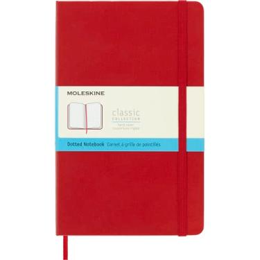 Imagem de Moleskine Caderno clássico, capa dura, grande (12,7 cm x 21 cm) pontilhado, vermelho escarlate, 240 páginas