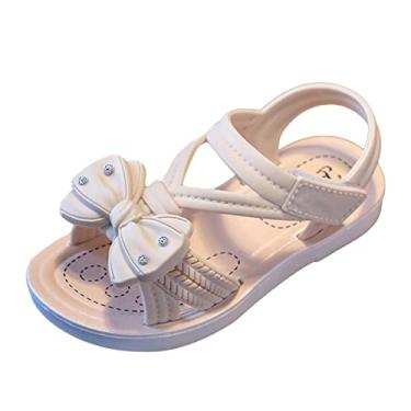 Imagem de Sandálias infantis macias e confortáveis sandálias florais leves para bebês princesas andando, Bege, 3 Big Kids