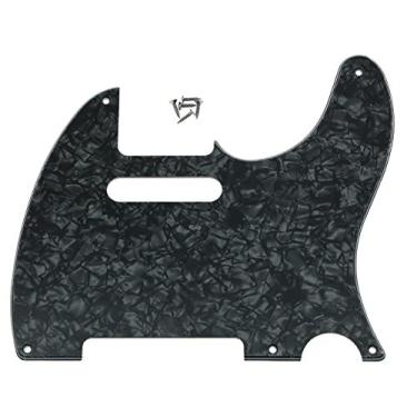 Imagem de KAISH American Vintage 5 Hole Tele Pickguard TL Guitar Pick Guard Placa de raspar para Tele/Telecaster Black Pearl