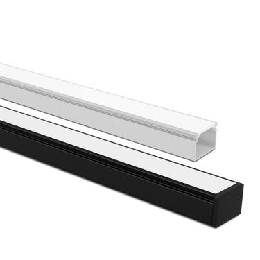 Imagem de Perfil de Sobrepor Taschibra Para Fita de Led Vertex 20 Com 1,5 Metros Preto