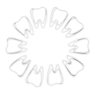 Imagem de Clipes de Papel Em Forma de Dente, 100 Peças Mini Clipes Ocos Fofos, Clipes de Pasta de Escritório de Metal Galvanizado para Organização de Classificação de Documentos